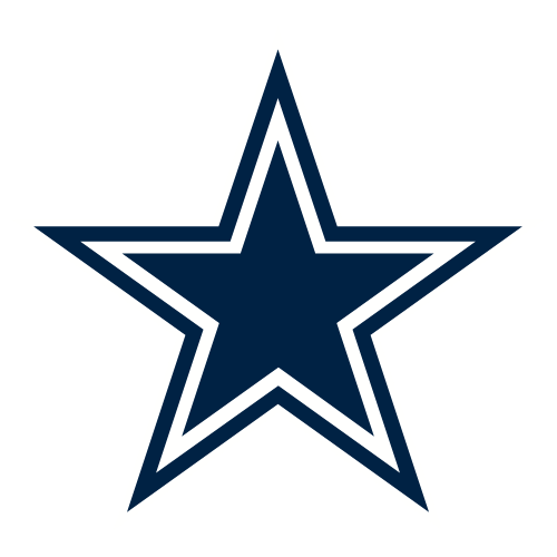 Dallas Cowboys star logo in navy blue and white.