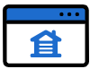 Browser window icon with a blue house symbol inside.