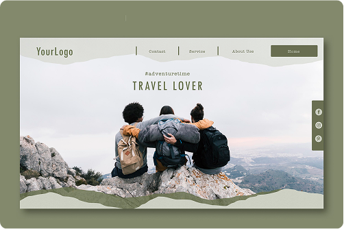Three friends enjoying a scenic mountain view together.